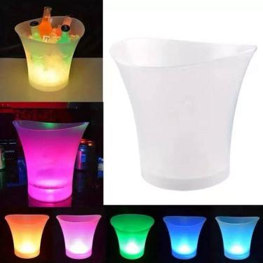 Imagem de Balde para Bebidas com LED e Caixa de Som Top Rio Comercial TRC1277 5W Bluetooth 5.0 Branco