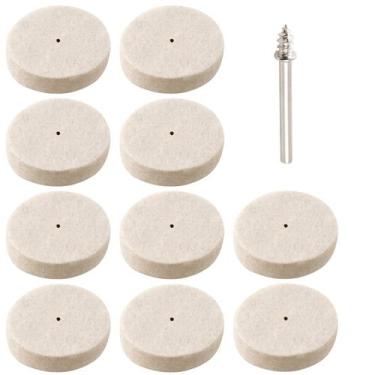 Imagem de Kit 10 Discos de Feltro 25mm Haste 3mm Polir Micro Retíficas - Dremax