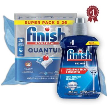 Imagem de Kit Finish Detergente em Tablete 10/26tabs e Secante 250ml para Lava L