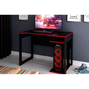 Imagem de Mesa Gamer Tecno Mobili ME4161 Preto/Vermelho