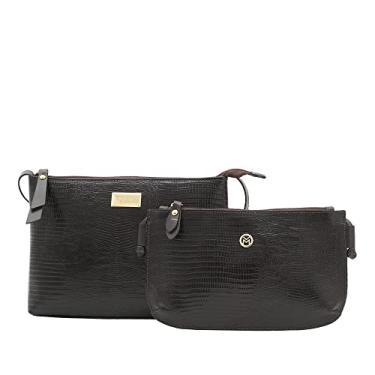 Imagem de Kit Bolsas Transversais de Couro Legítimo Mariart 2190 + 201l (Café)
