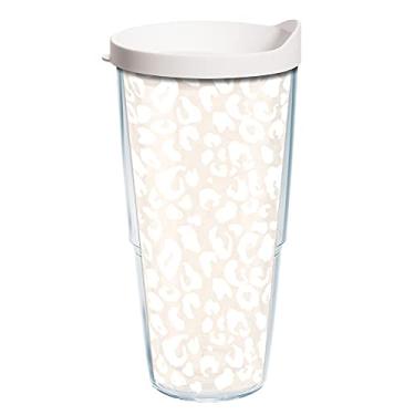 Imagem de Tervis Coleção Leopard Made in USA Copo isolado de parede dupla mantém as bebidas frias e quentes, 680 g, Frost