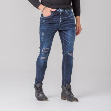 Imagem de Calça Jeans Masculina Estonada Destroyed Skinny Zune