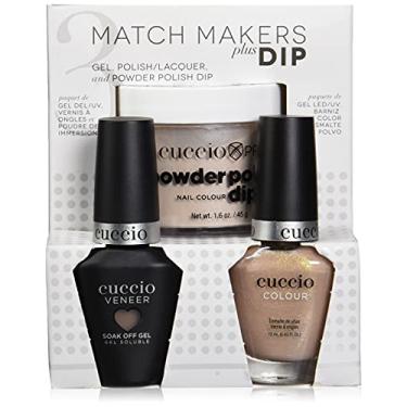 Imagem de Match Makers Plus Dip – Los Angeles Luscious by Cuccio para mulheres – 3 unidades de sistema de imersão em pó profissional de 45 g, esmalte de unhas de 12 g