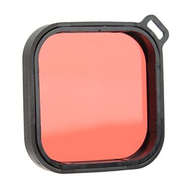 Imagem de Hilitand Filtro de capa à prova d'água, profissional de mergulho subaquático, filtro protetor de invólucro de caixa, filtro de proteção de câmera esportiva, para Hero 8 9 (vermelho)