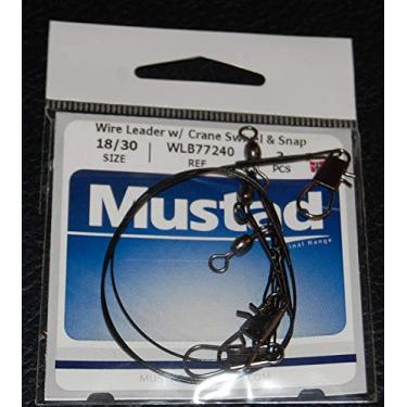 Imagem de Mustad WLB77240-18/30-3 Líder de fio com guindaste giratório e encaixe - (pacote com 3), preto, 18/30