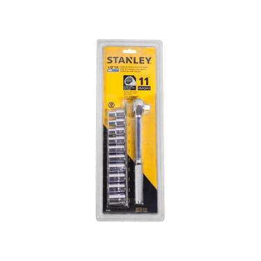 Imagem de Soquetes Stanley 1/2 mm 86-734 com Suporte Catraca Reversível 11 Peças