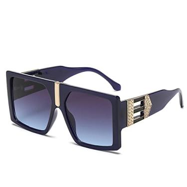 Imagem de Óculos de sol conjunto de diamantes para mulheres moda grande armação anti uv óculos de sol de perna larga tendência de personalidade, 4, tamanho único