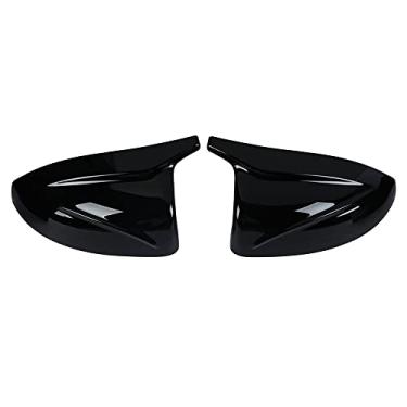 Imagem de TOTMOX Capa para espelho retrovisor lateral capa para espelho retrovisor capa para espelho retrovisor capa de fibra de carbono preta brilhante exterior capa para espelho retrovisor compatível com Audi A3/S3/RS3 2014-2020