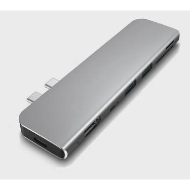 Imagem de Adaptador Hub Macbook Pro M2 Usb Tipo C 4k Hdmi Thunderbolt 3 Leitor de cartões - 7 em 1