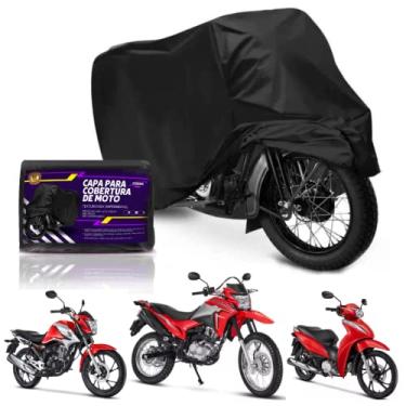 Imagem de Capa de Cobrir Moto Totalmente Forrada Impermeável Térmica Protege Contra Sol Chuva Riscos | Etacart Preto
