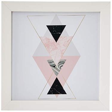 Imagem de Arte Maníacos Quadro Decorativo Geométrico Triângulos Ampulheta - 65x46cm (Moldura em laca branca)