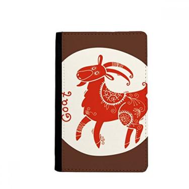 Imagem de Year Of Sheep Animal China Zodíaco Vermelho Porta-passaporte Notecase Burse Carteira Carteira Porta-cartão