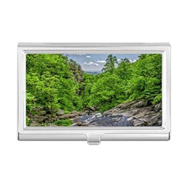 Imagem de Porta-cartões de visita com paisagem florestal, ciência, natureza, porta-cartões