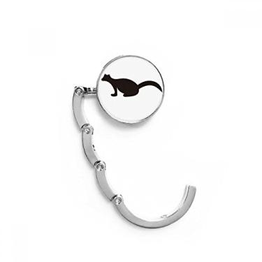 Imagem de Gancho de mesa preto Polecat Animal Portrayal com fecho decorativo dobrável