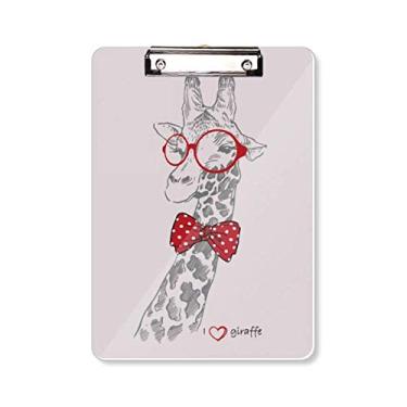 Imagem de Glasses Giraffe Prancheta bonita pasta bloco de escrita A4