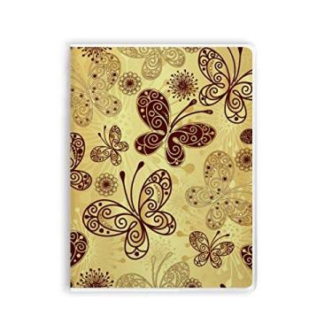 Imagem de Caderno de papel de parede borboleta amarela capa de goma Diário capa macia