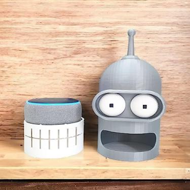 Imagem de Suporte para Alexa Echo Dot 3 - Tema Bender. Fabricado via impressão 3D