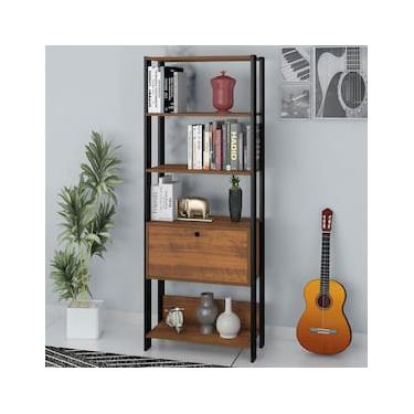 Imagem de Estante Artely Match com 4 Prateleiras, 1 Porta e 4 Nichos