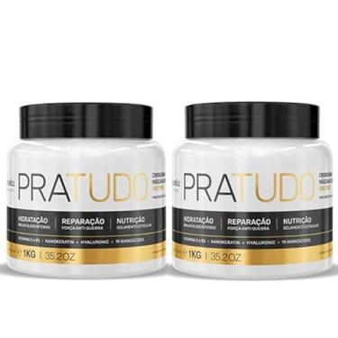 Imagem de Máscara Capilar Borabella Pratudo - Kit 2x1KG para Cronograma, Hidratação e Reconstrução Profunda, Efeito Desmaia Cabelo e Brilho Intenso