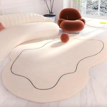 Imagem de Tapete Decorativo Orgânico Abstrato Irregular Minimalista - Lux Comfort (80x120cm)