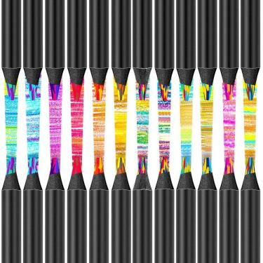 Imagem de Lápis de cor Hapikalor, pacote com 24, conjunto de lápis arco-íris de 12 cores