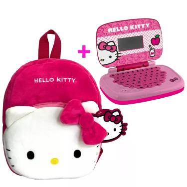 Imagem de Kit Hello Kitty Mochila de Costas Pelúcia e Laptop Candide