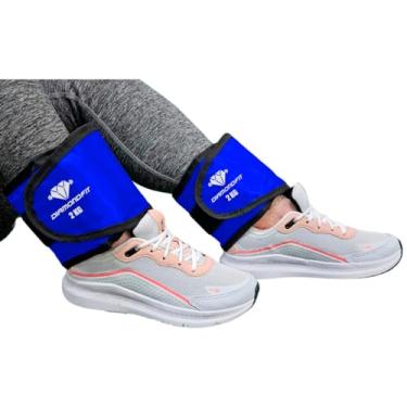 Imagem de Par de Caneleira Peso 2kg Treinar pernas Treinar em Casa Academia Tornozeleira Funcional Azul