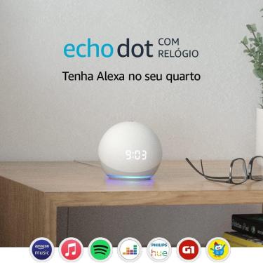 Imagem de Amazon Alexa Echo Dot 4ª Geração Branca C/ Relógio