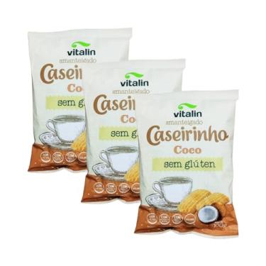 Imagem de Vitalin, Kit com 3 Pacotes de Amanteigado Caseirinho Sabor Coco de 100g cada - Vitalin