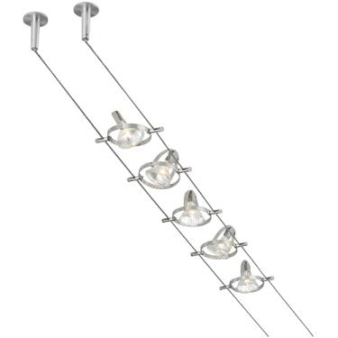 Imagem de Tiella 800CBL5PN-LED, kits eletrônicos de iluminação de pista de baixa voltagem de destaque, compatível com LED, níquel