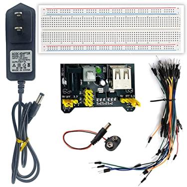 Imagem de Heating Master - Kit de Alimentação para Arduino, Raspberry Pi, Inclui 830P Breadboard, Módulo de Energia, Jumpers, Adaptador 9V 1A