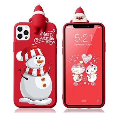 Imagem de Esakycn para iPhone 7/8 / SE 2020 / SE 2022 Capa de Natal, capa de telefone de silicone vermelho 3D boneca brinquedo de natal com design para meninas mulheres fina à prova de choque macia fofa capa para iPhone 7 4,7 polegadas boneco de neve 1