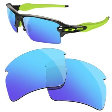 Imagem de HiCycle2 Lentes de reposição polarizadas para óculos de sol Oakley Flak 2.0 XL - Várias opções, com pano de lente (azul)