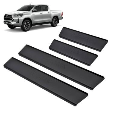 Imagem de Soleira aluminio preta  brasikar hilux dupla 16-23