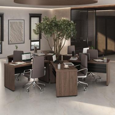 Imagem de Conjunto Executivo Tamburato 6 Mesas 1400 Charuto/Preto