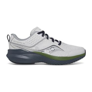 Imagem de Saucony Tênis infantil unissex Kinvara 14 de renda aos dedos, Cinza/Azul/Verde, 4 Big Kid