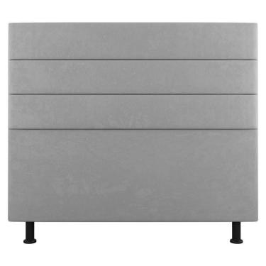 Imagem de Cabeceira Cama Box Casal King Size Malik 195cm Suede Cinza Claro - Abmaza