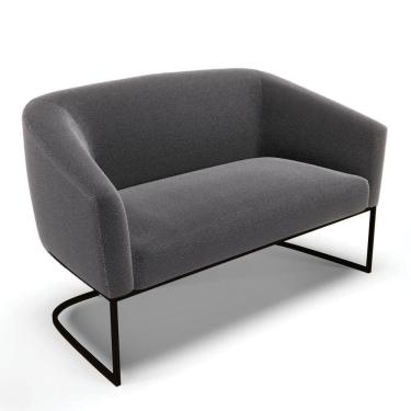 Imagem de Sofá Namoradeira 2 Lugares Base Industrial Preto Stella Bouclê D03 - D`rossi Cor Grafite