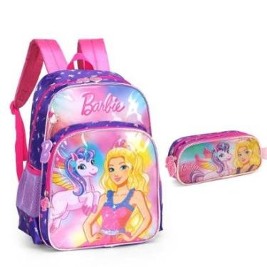 Imagem de Kit Mochila de Costas Luxcel Barbie 39981-Feminino