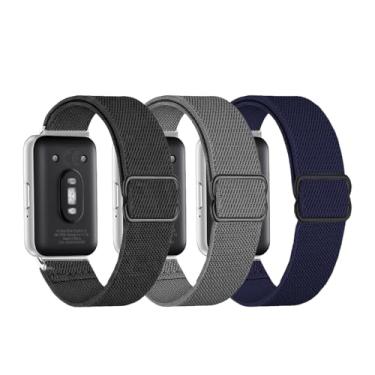 Imagem de GTHY Pulseira elástica de nylon compatível com Samsung Galaxy Fit 3, para mulheres e homens, tecido elástico ajustável respirável para Samsung Galaxy Fit3 SM-R390