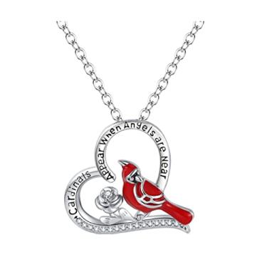 Imagem de Colar Cardinal Jewelry Memorial Jewelry When Cardinals appear your loved are near Sympathy Gift for Women Girls, Metal, epidoto