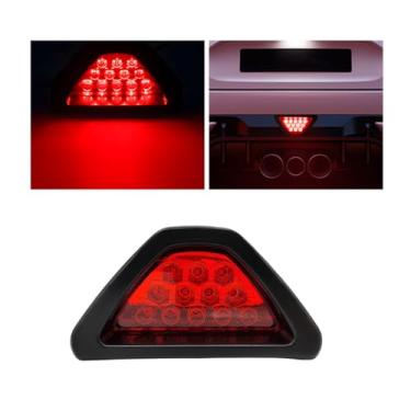 Imagem de Sylvil Luzes de freio F1, luzes de aviso automotivo triangulares à prova d'água, luzes de neblina traseiras de LED, terceira luz de freio para a maioria dos carros, caminhões, acessórios universais