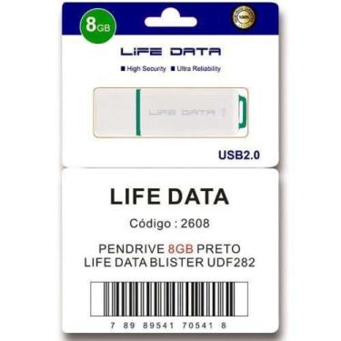 Imagem de Pendrive Life Data 8GB Branco - MULTILASER