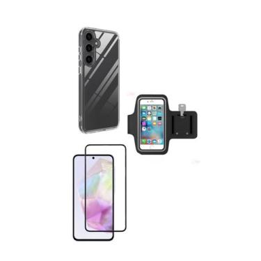 Imagem de Kit Braçadeira Samsung Galaxy A35 + Película De Vidro 3D + Capa