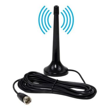 Imagem de Antena Interna Digital Tv Cabo 3m Hdtv Base Imâ Retrátil - Kapbom