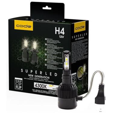 Imagem de Lampada Super Led H4 4300K 6400 Lumens Code New Generation - TechoOne