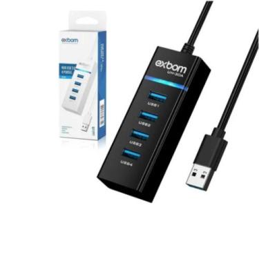 Imagem de Adaptador Extensão Hub Usb 4 Portas 3.0 5.0Gb/s Compatível Com 2.0 e 1