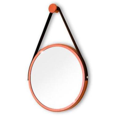 Imagem de Espelho Redondo Decorativo Suspenso Com Alça 40cm + Suporte 1818924095