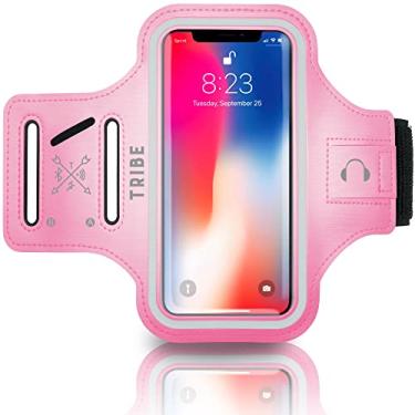 Imagem de Capa para celular com braçadeira resistente à água Tribe para iPhone X, Xs, 8, 7, 6, 6S Galaxy S9, S8, S7, S6, A8 com elástico ajustável, S: iPHONE 8/7/6/6s OR SIMILAR, Light Pink